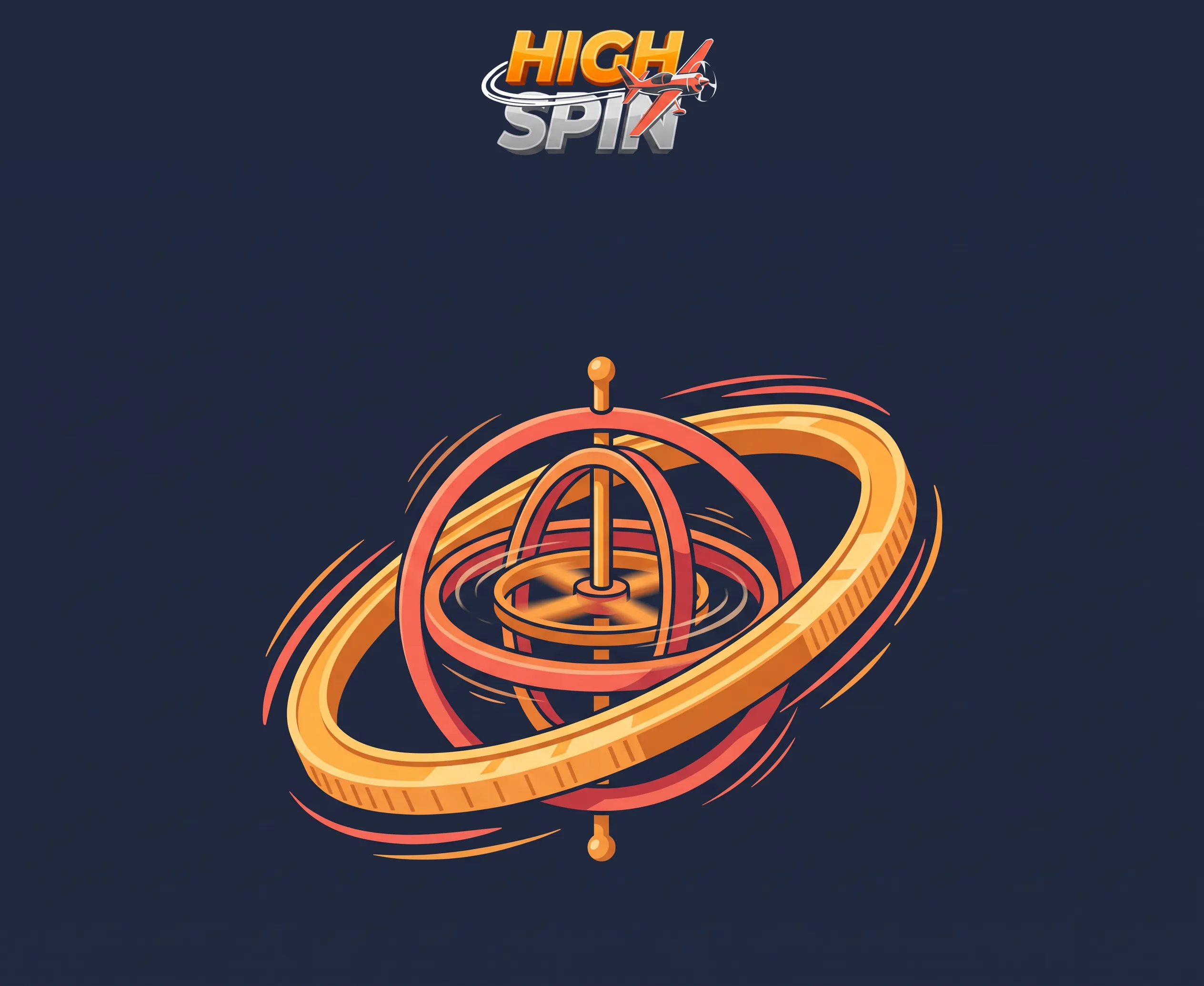 HighSpin slots illustration with an aerobatic gyroscope